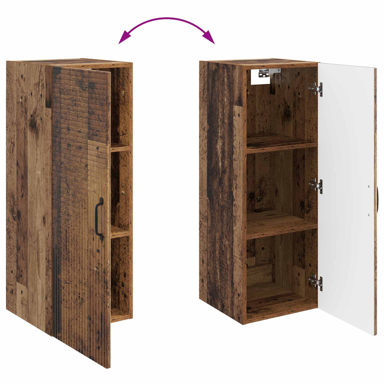 Τοίχου Ντουλάπα Παλαιωμένο ξύλο 33 x 34,5 x 90 εκ - Pakobazaar