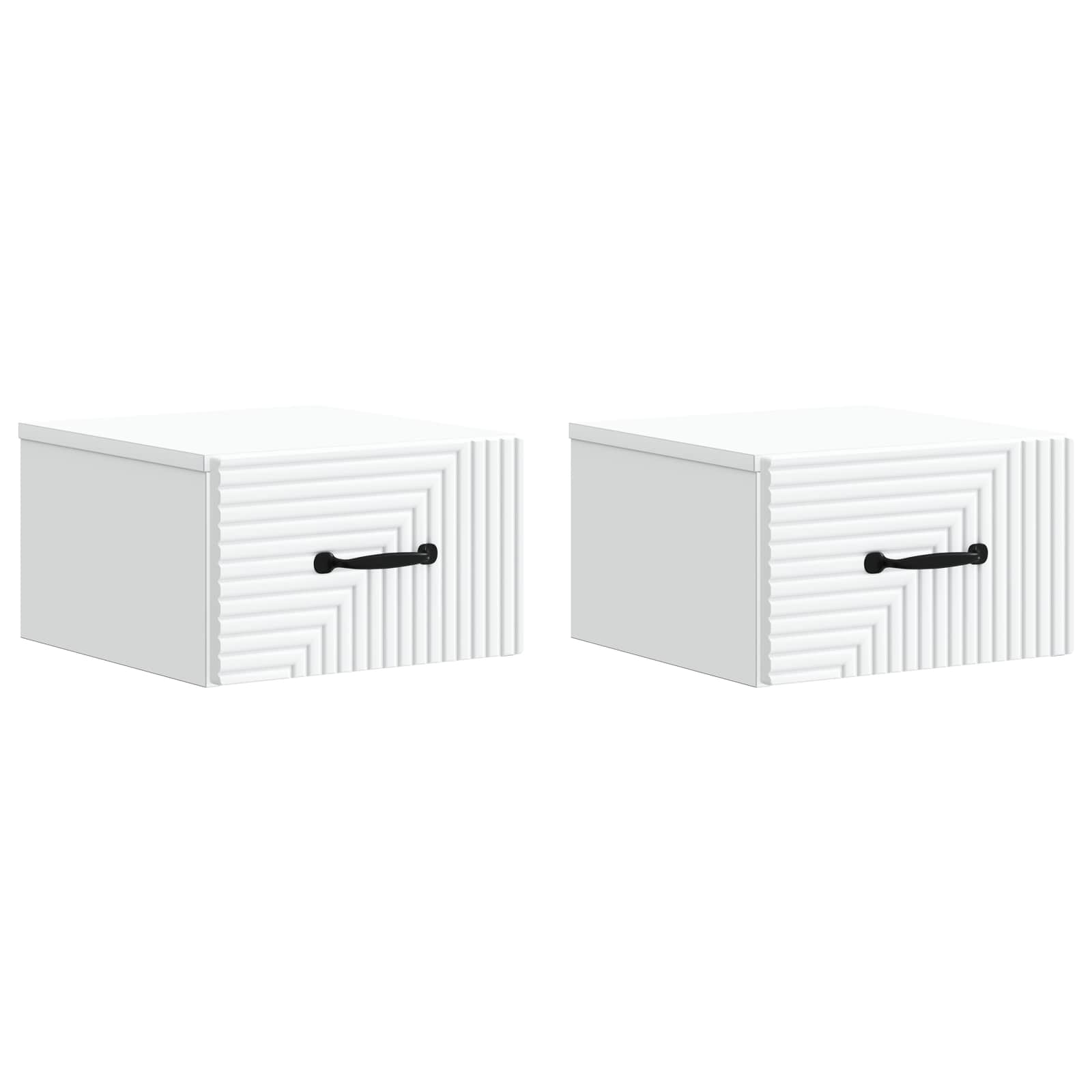 Τοίχου Κρεμαστό Κομοδίνο 2 pcs Λευκό 34,5 x 33 x 20 εκ. - Pakobazaar
