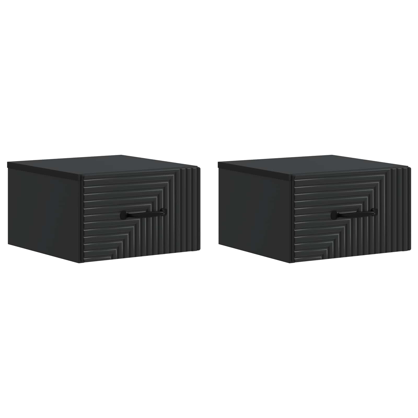 Τοίχου Κρεμαστό Κομοδίνο 2 pcs Μαύρο 34,5 x 33 x 20 εκ. - Pakobazaar