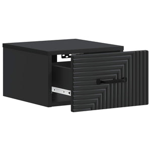Τοίχου Κρεμαστό Κομοδίνο 2 pcs Μαύρο 34,5 x 33 x 20 εκ. - Pakobazaar