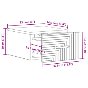 Τοίχου Κρεμαστό Κομοδίνο Sonoma Δρυς 34,5 x 33 x 20 εκ. - Pakobazaar