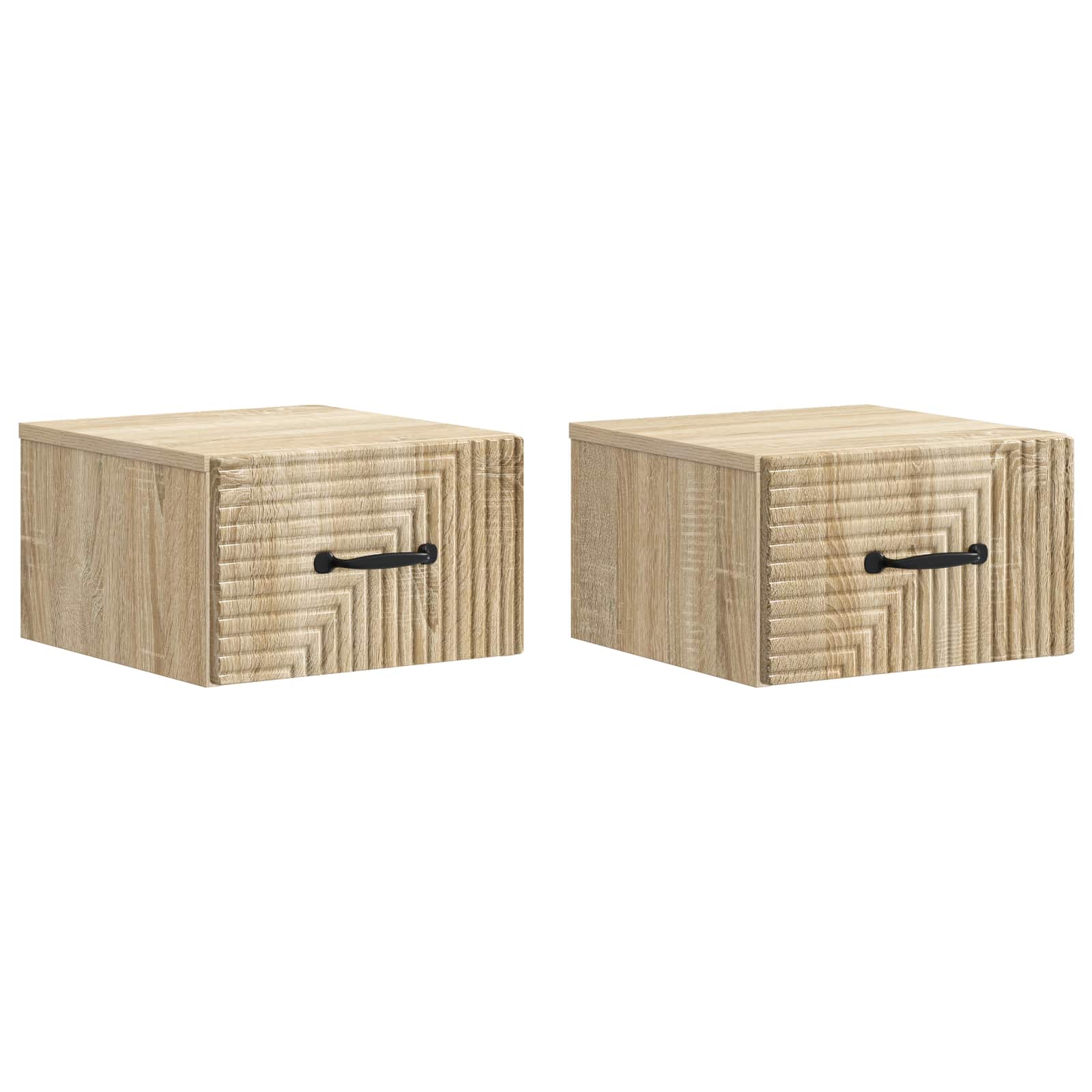 Τοίχου Κρεμαστό Κομοδίνο 2 pcs Sonoma Δρυς 34,5 x 33 x 20 εκ. - Pakobazaar