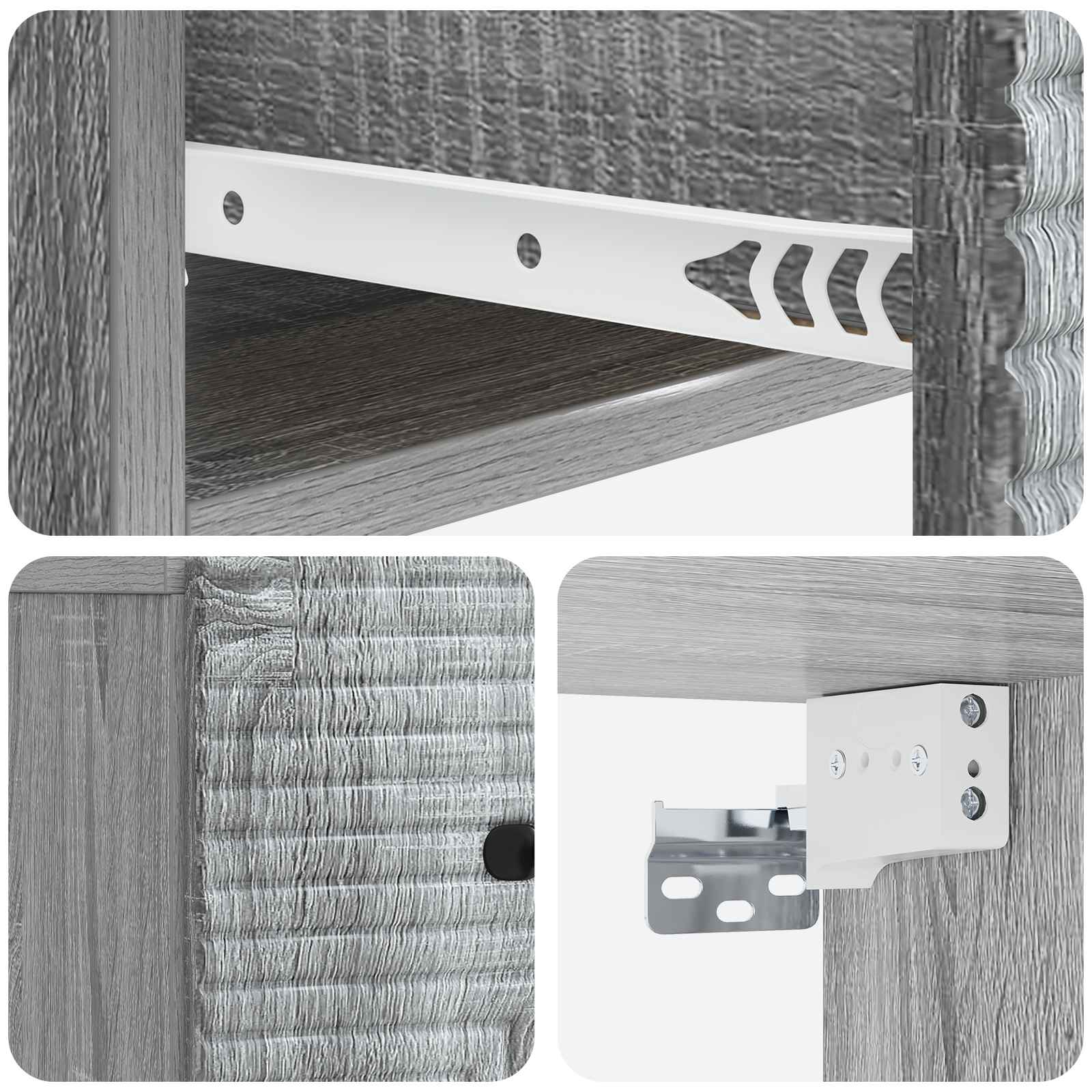 Τοίχου Κρεμαστό Κομοδίνο 2 pcs Γκρι Sonoma 34,5 x 33 x 20 εκ. - Pakobazaar