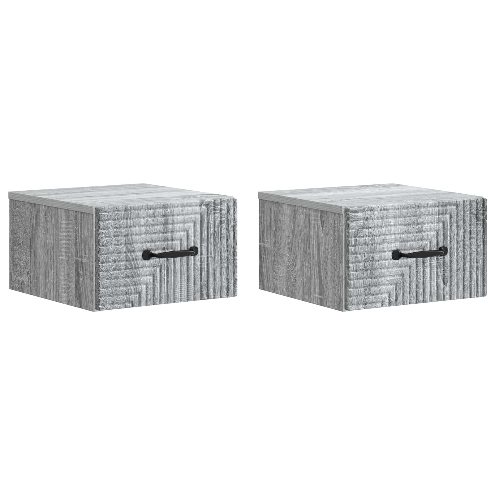 Τοίχου Κρεμαστό Κομοδίνο 2 pcs Γκρι Sonoma 34,5 x 33 x 20 εκ. - Pakobazaar