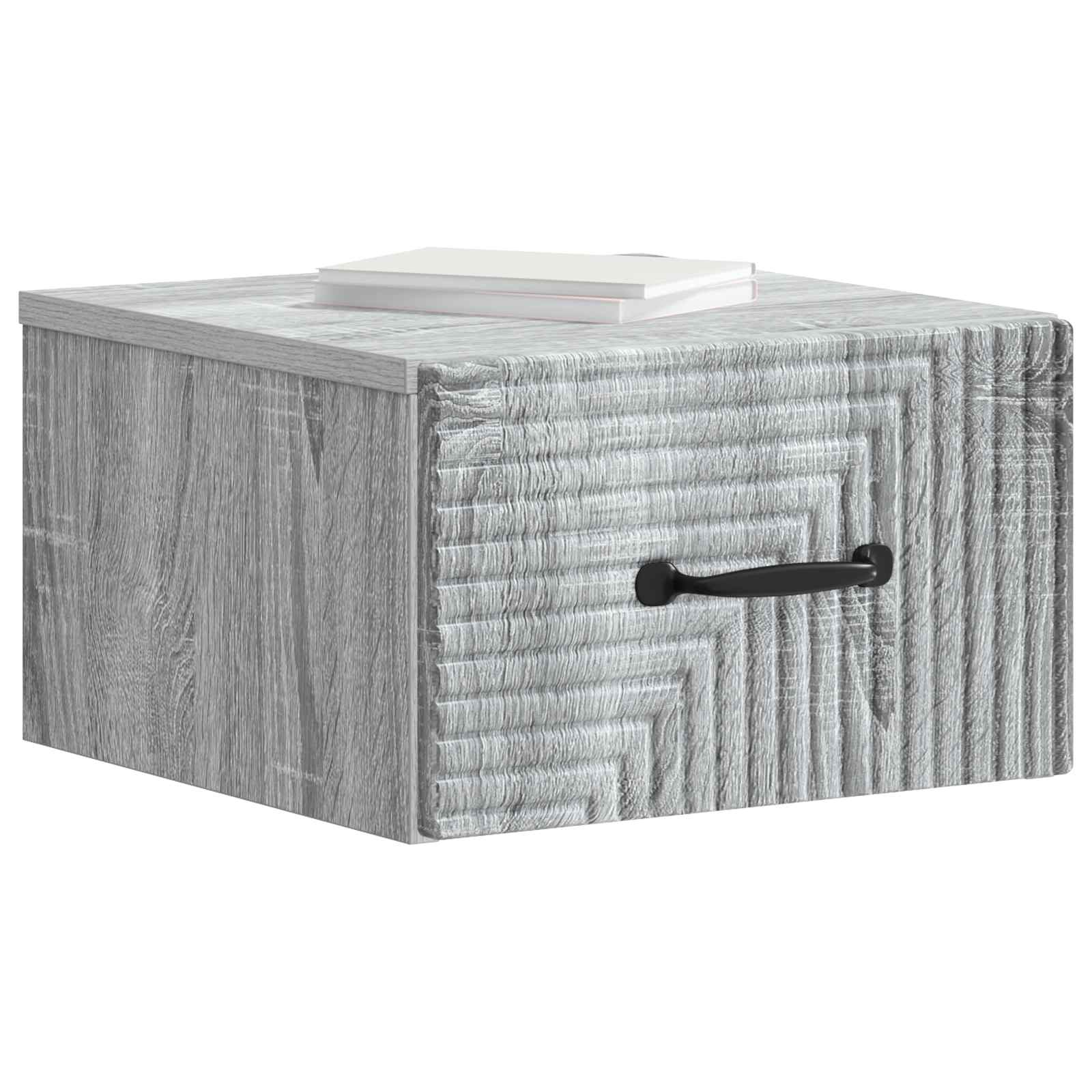 Τοίχου Κρεμαστό Κομοδίνο 2 pcs Γκρι Sonoma 34,5 x 33 x 20 εκ. - Pakobazaar