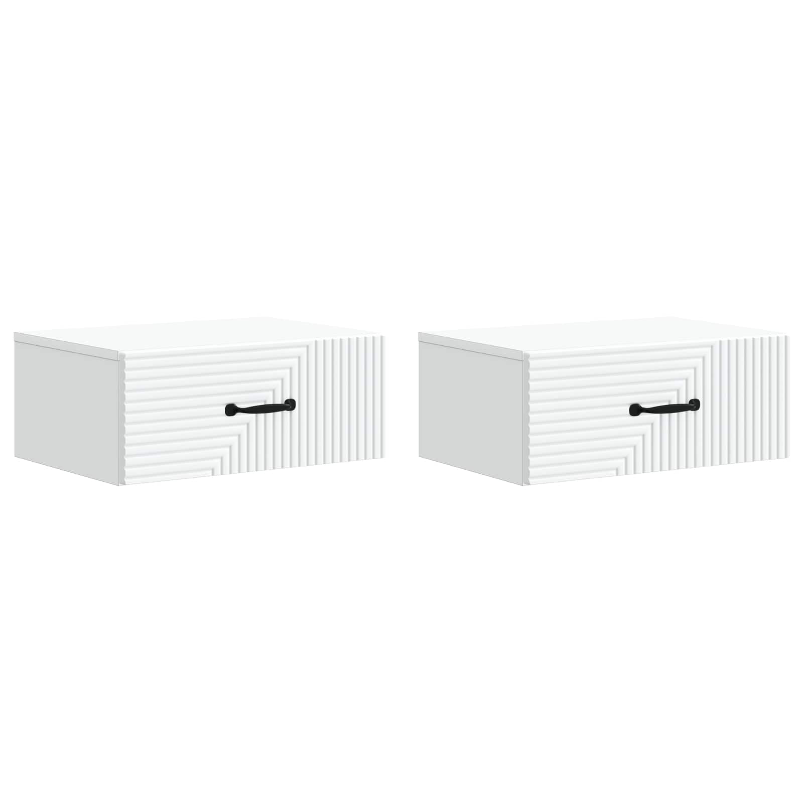 Τοίχου Κρεμαστό Κομοδίνο 2 pcs Λευκό 49 x 34,5 x 20 εκ. - Pakobazaar