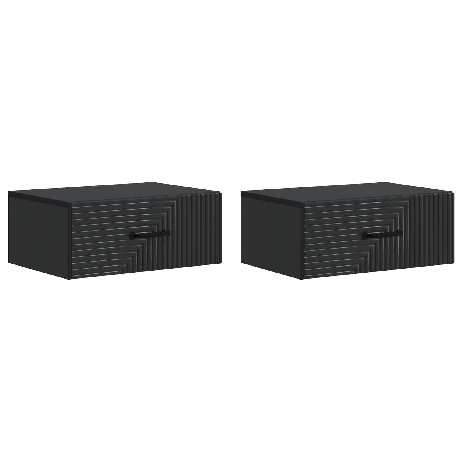 Τοίχου Κρεμαστό Κομοδίνο 2 pcs Μαύρο 49 x 34,5 x 20 εκ. - Pakobazaar