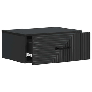 Τοίχου Κρεμαστό Κομοδίνο 2 pcs Μαύρο 49 x 34,5 x 20 εκ. - Pakobazaar