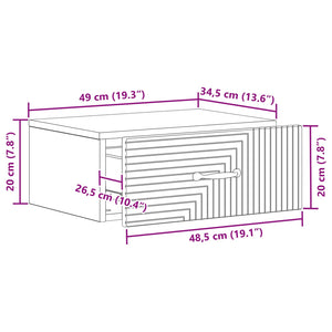 Τοίχου Κρεμαστό Κομοδίνο Artisan Δρυς 49 x 34,5 x 20 εκ. - Pakobazaar