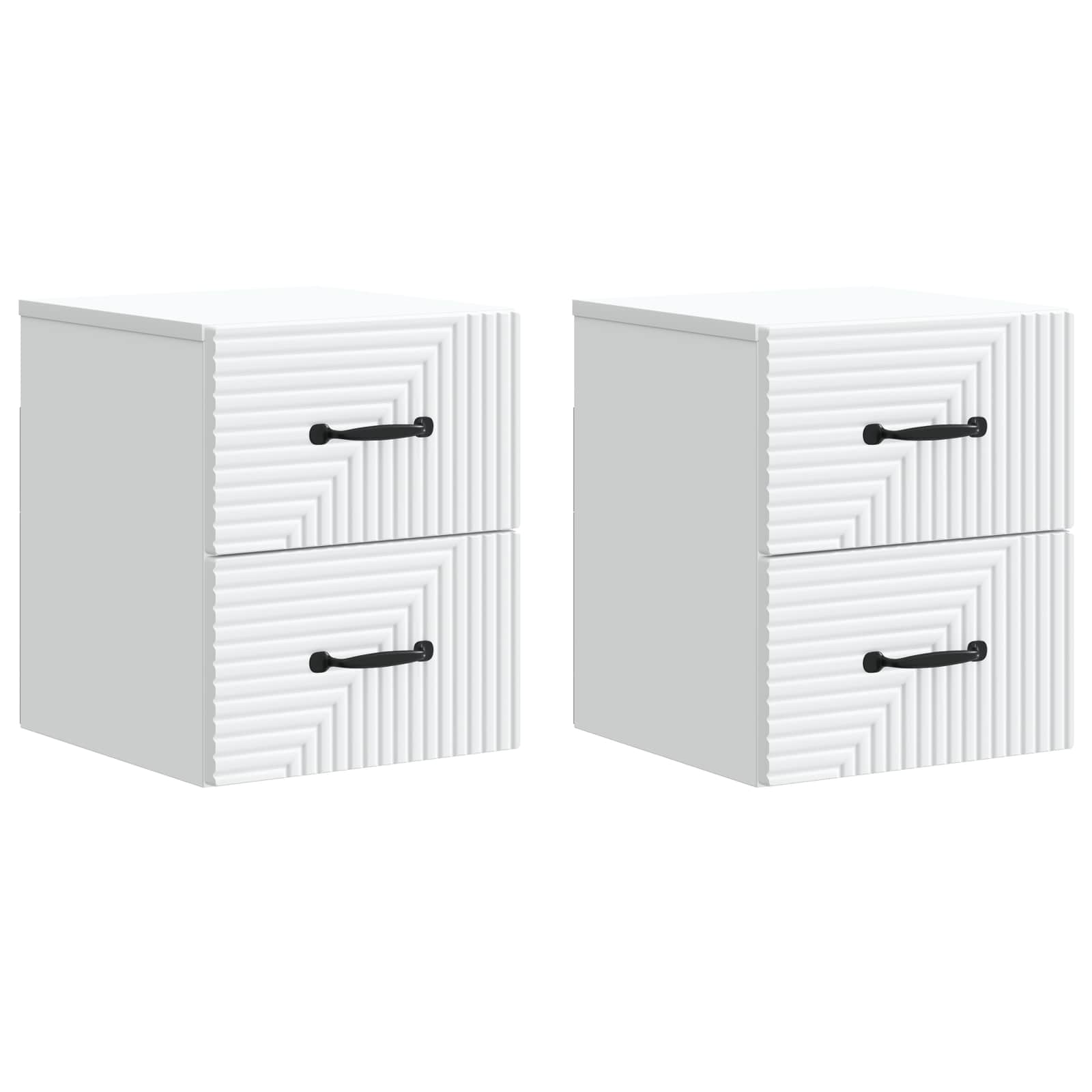 Τοίχου Κρεμαστό Κομοδίνο 2 pcs Λευκό 34,5 x 33 x 40 εκ - Pakobazaar
