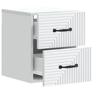Τοίχου Κρεμαστό Κομοδίνο 2 pcs Λευκό 34,5 x 33 x 40 εκ - Pakobazaar