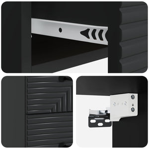 Τοίχου Κρεμαστό Κομοδίνο 2 pcs Μαύρο 34,5 x 33 x 40 εκ - Pakobazaar