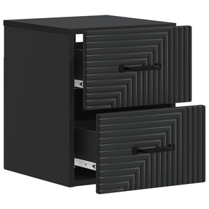 Τοίχου Κρεμαστό Κομοδίνο 2 pcs Μαύρο 34,5 x 33 x 40 εκ - Pakobazaar