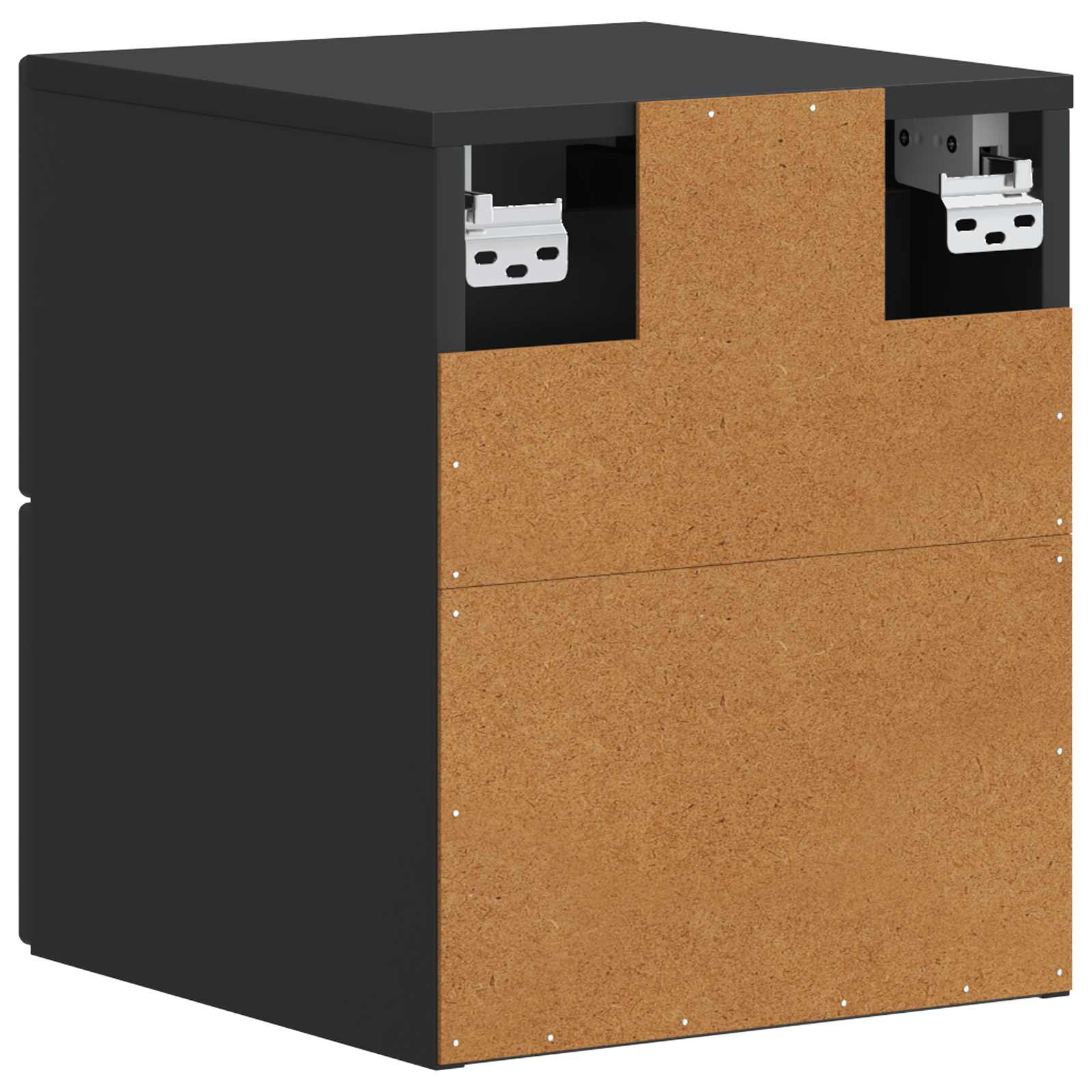 Τοίχου Κρεμαστό Κομοδίνο 2 pcs Μαύρο 34,5 x 33 x 40 εκ - Pakobazaar