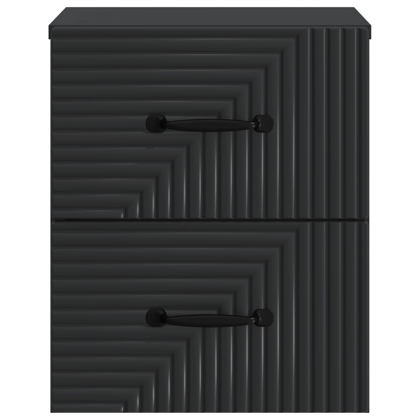Τοίχου Κρεμαστό Κομοδίνο 2 pcs Μαύρο 34,5 x 33 x 40 εκ - Pakobazaar