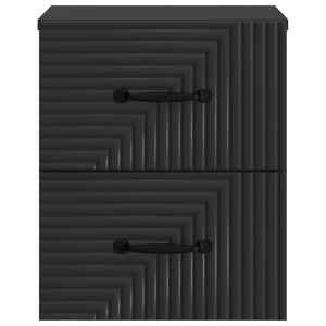Τοίχου Κρεμαστό Κομοδίνο 2 pcs Μαύρο 34,5 x 33 x 40 εκ - Pakobazaar