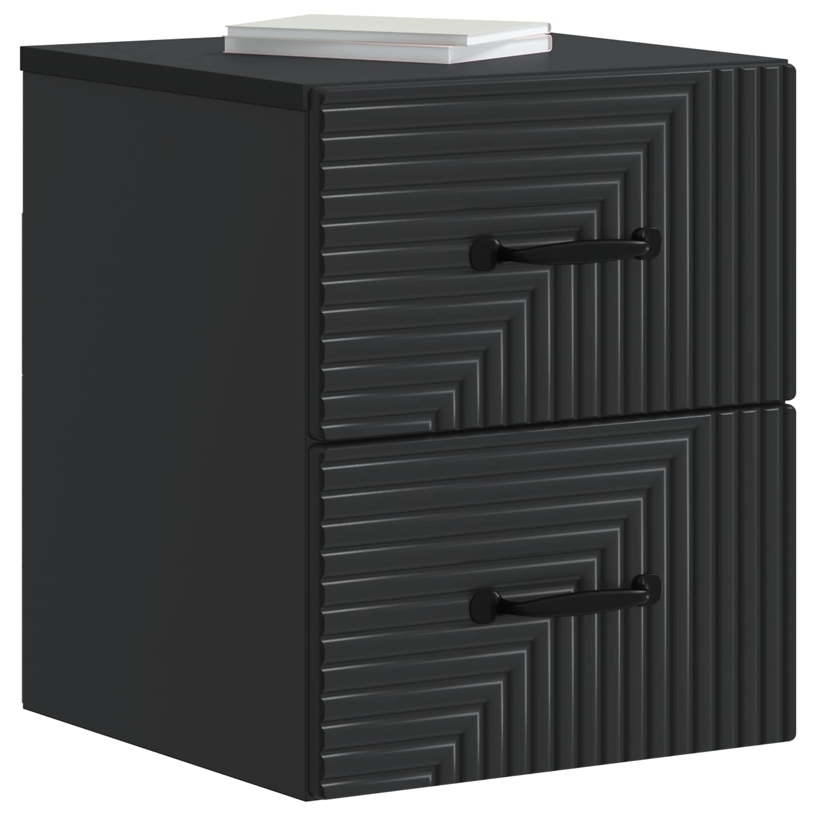 Τοίχου Κρεμαστό Κομοδίνο 2 pcs Μαύρο 34,5 x 33 x 40 εκ - Pakobazaar
