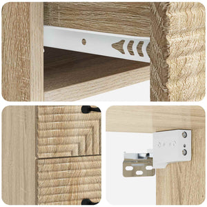 Τοίχου Κρεμαστό Κομοδίνο 2 pcs Sonoma Δρυς 34,5 x 33 x 40 εκ - Pakobazaar