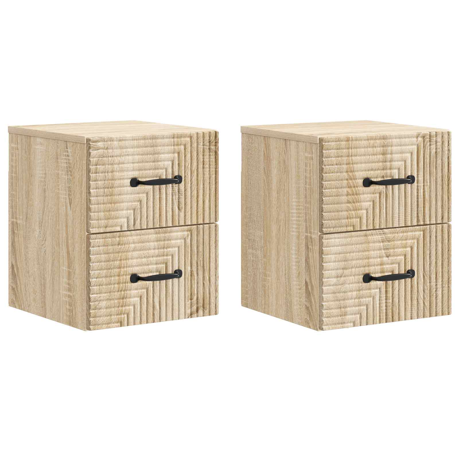 Τοίχου Κρεμαστό Κομοδίνο 2 pcs Sonoma Δρυς 34,5 x 33 x 40 εκ - Pakobazaar