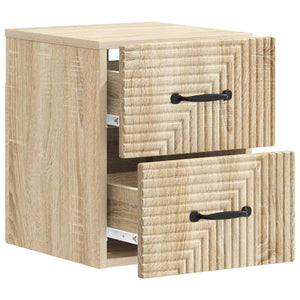 Τοίχου Κρεμαστό Κομοδίνο 2 pcs Sonoma Δρυς 34,5 x 33 x 40 εκ - Pakobazaar