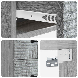 Τοίχου Κρεμαστό Κομοδίνο 2 pcs Γκρι Sonoma 34,5 x 33 x 40 εκ - Pakobazaar