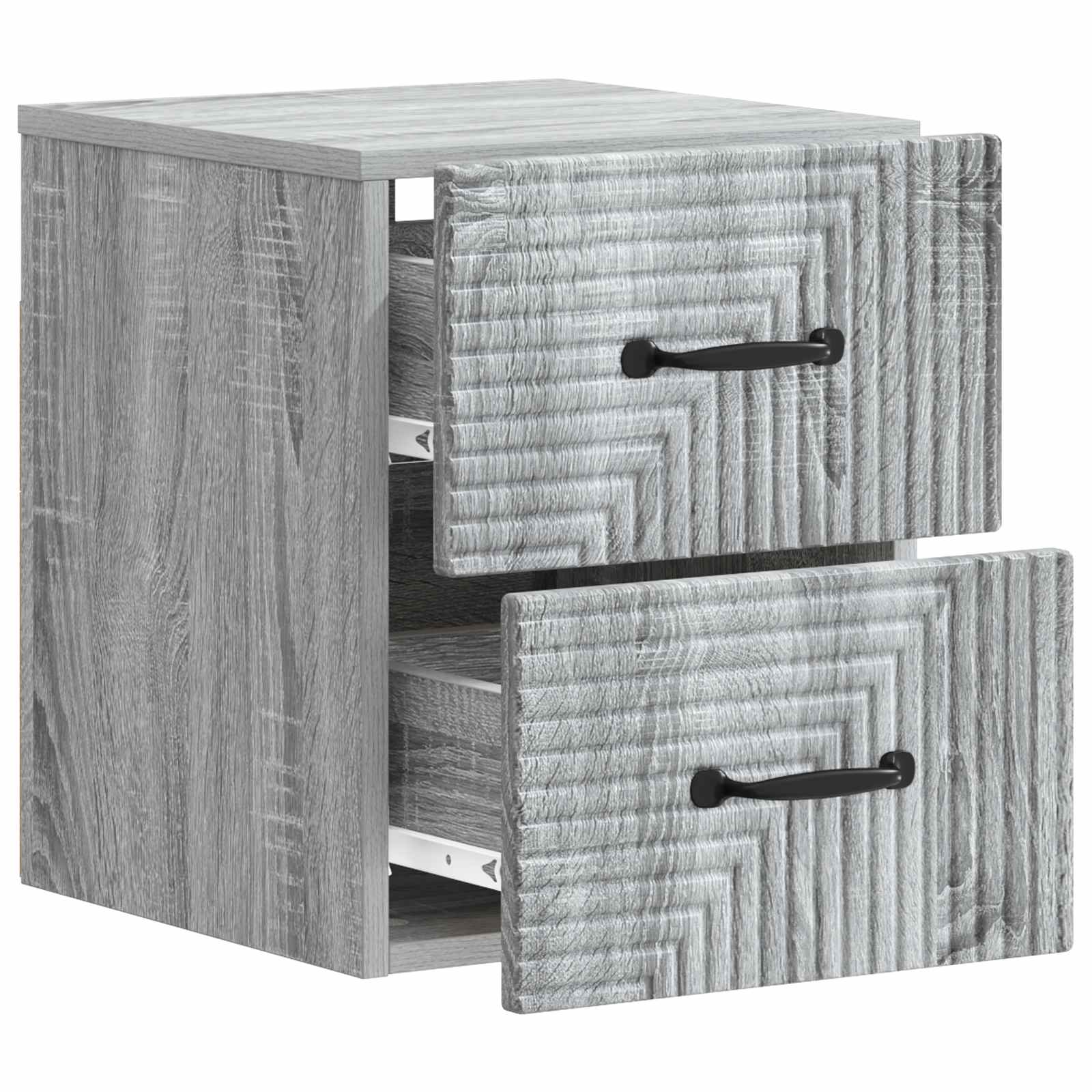 Τοίχου Κρεμαστό Κομοδίνο 2 pcs Γκρι Sonoma 34,5 x 33 x 40 εκ - Pakobazaar