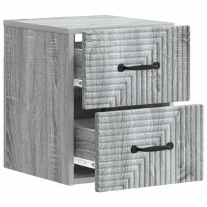 Τοίχου Κρεμαστό Κομοδίνο 2 pcs Γκρι Sonoma 34,5 x 33 x 40 εκ - Pakobazaar