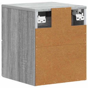 Τοίχου Κρεμαστό Κομοδίνο 2 pcs Γκρι Sonoma 34,5 x 33 x 40 εκ - Pakobazaar