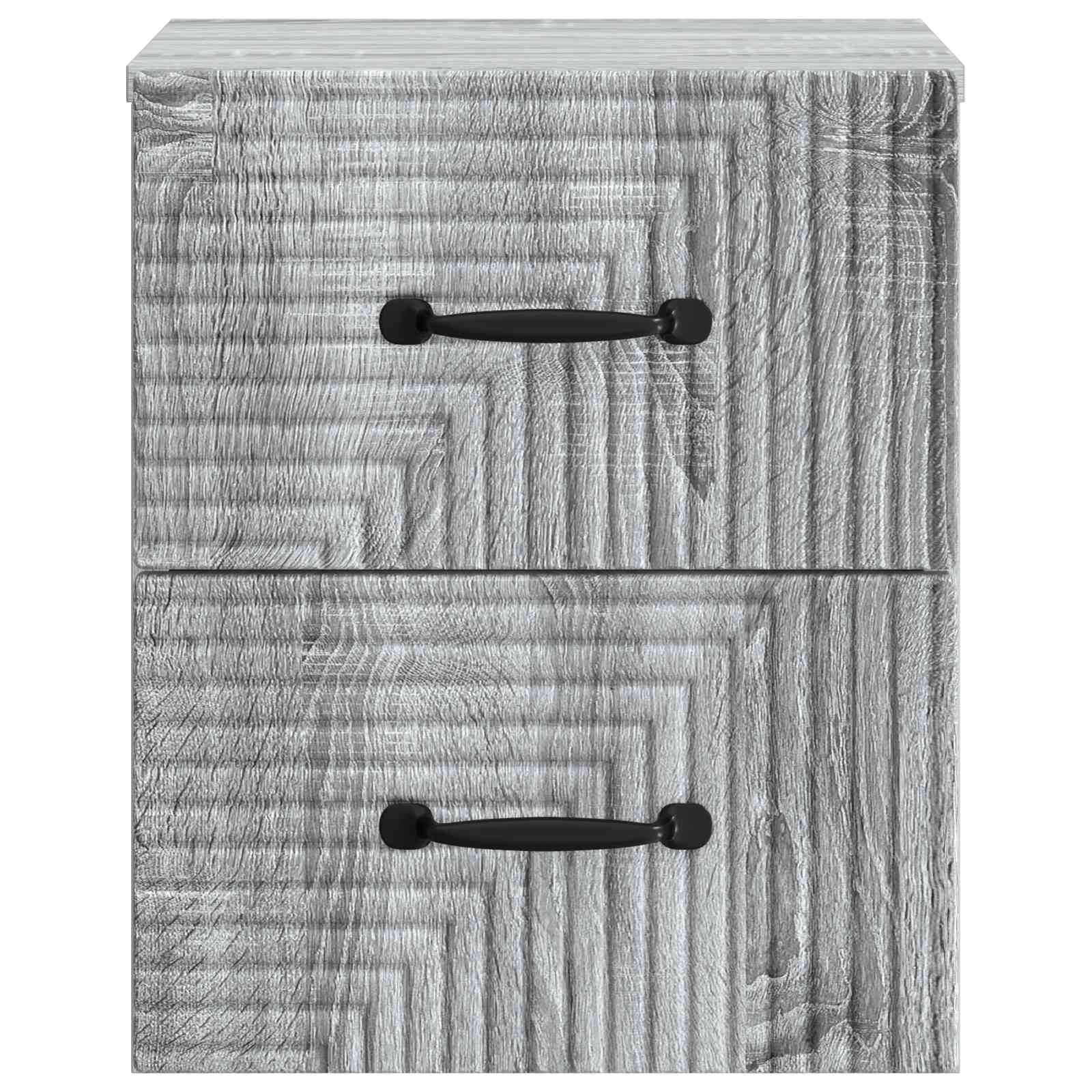 Τοίχου Κρεμαστό Κομοδίνο 2 pcs Γκρι Sonoma 34,5 x 33 x 40 εκ - Pakobazaar