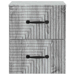 Τοίχου Κρεμαστό Κομοδίνο 2 pcs Γκρι Sonoma 34,5 x 33 x 40 εκ - Pakobazaar