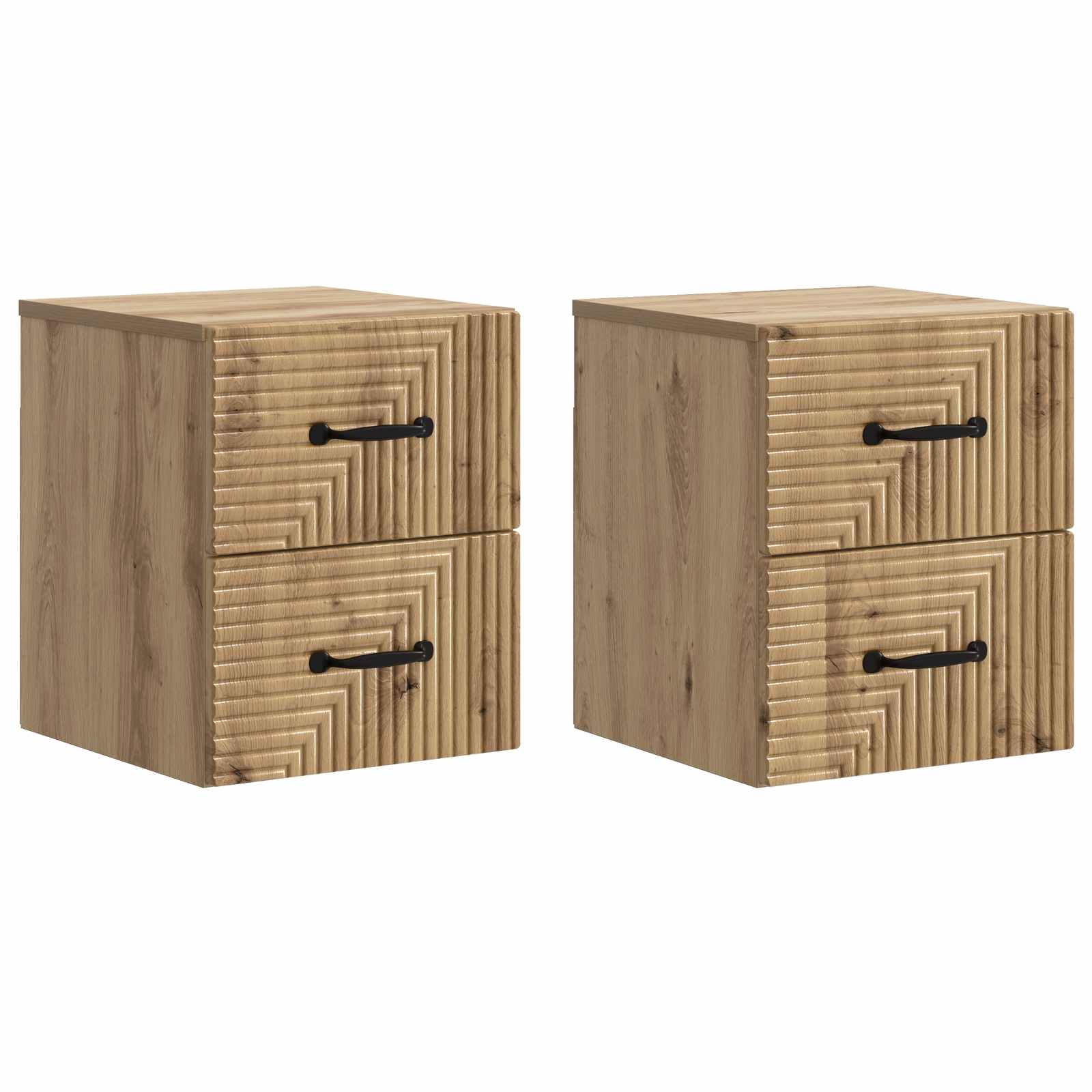 Τοίχου Κρεμαστό Κομοδίνο 2 pcs Artisan Δρυς 34,5 x 33 x 40 εκ - Pakobazaar