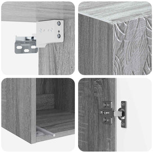 Τοίχου Ντουλάπα Γκρι Sonoma 33 x 34,5 x 90 εκ - Pakobazaar