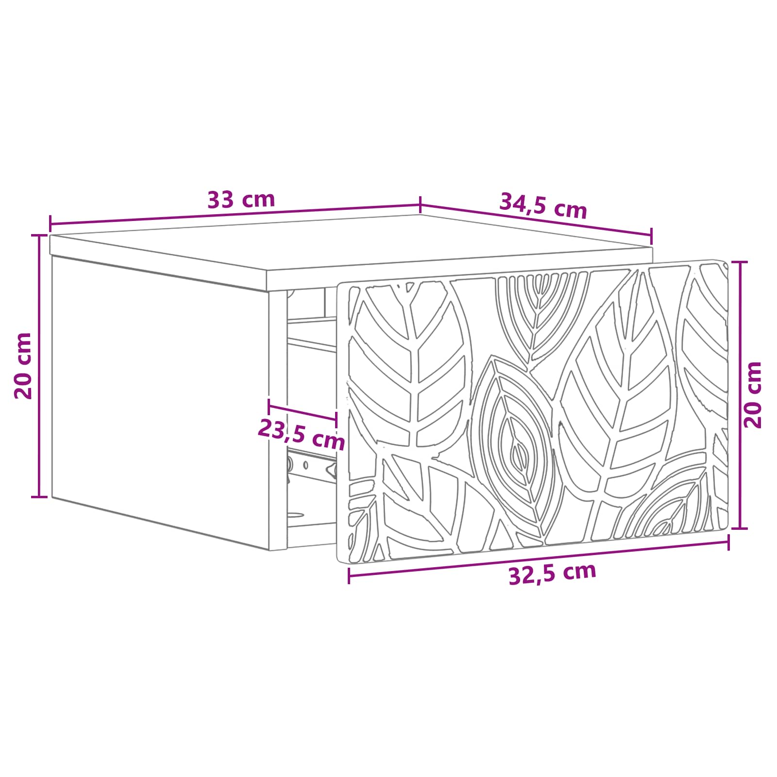 Τραπεζάκι Τοίχου 2 pcs Λευκό 34,5 x 33 x 20 εκ. - Pakobazaar