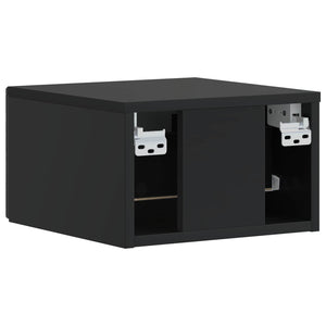 Τοίχου Κρεμαστό Κομοδίνο 2 pcs Μαύρο 49 x 34,5 x 20 εκ. - Pakobazaar