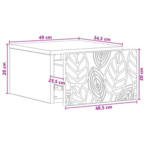 Τοίχου Κρεμαστό Κομοδίνο Γκρι Sonoma 49 x 34,5 x 20 εκ. - Pakobazaar