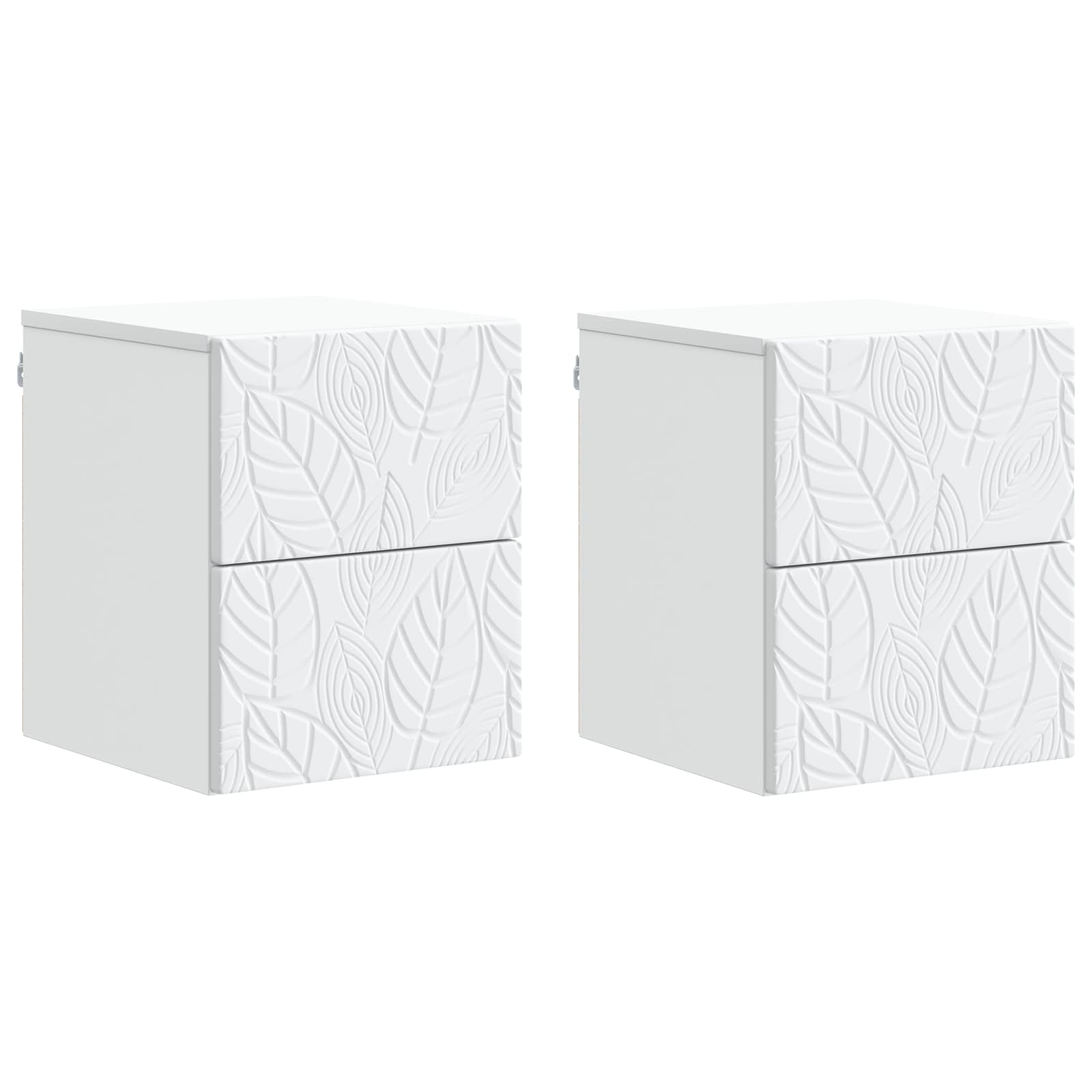 Τοίχου Κρεμαστό Κομοδίνο 2 pcs Λευκό 34,5 x 33 x 40 εκ - Pakobazaar