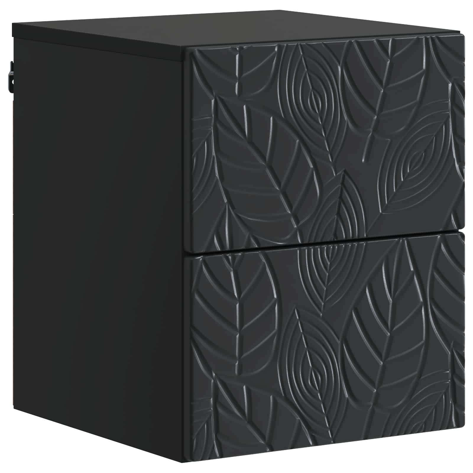 Τοίχου Κρεμαστό Κομοδίνο 2 pcs Μαύρο 34,5 x 33 x 40 εκ - Pakobazaar