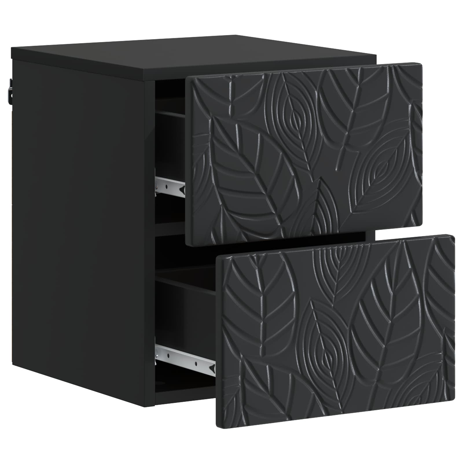 Τοίχου Κρεμαστό Κομοδίνο 2 pcs Μαύρο 34,5 x 33 x 40 εκ - Pakobazaar