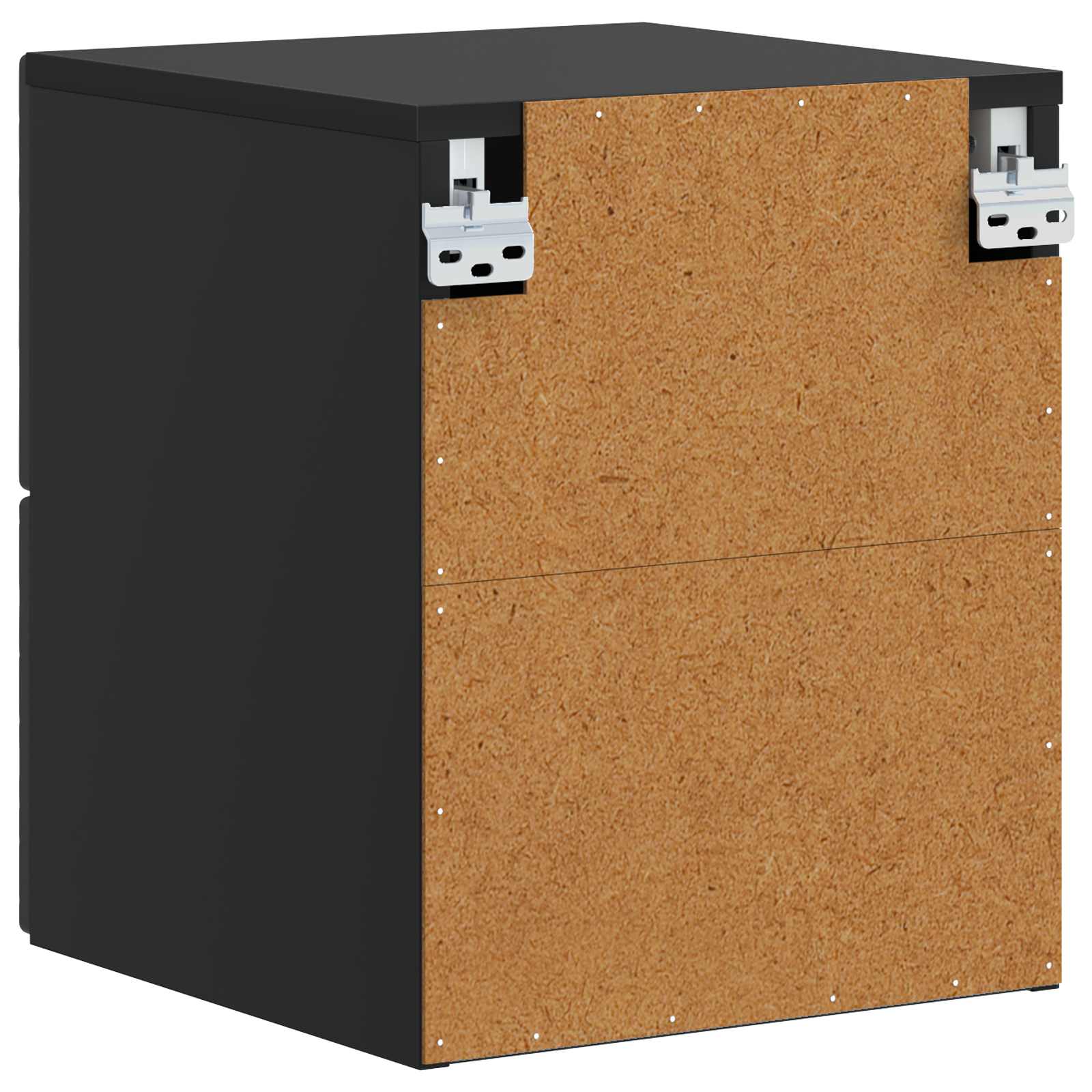 Τοίχου Κρεμαστό Κομοδίνο 2 pcs Μαύρο 34,5 x 33 x 40 εκ - Pakobazaar