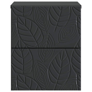 Τοίχου Κρεμαστό Κομοδίνο 2 pcs Μαύρο 34,5 x 33 x 40 εκ - Pakobazaar