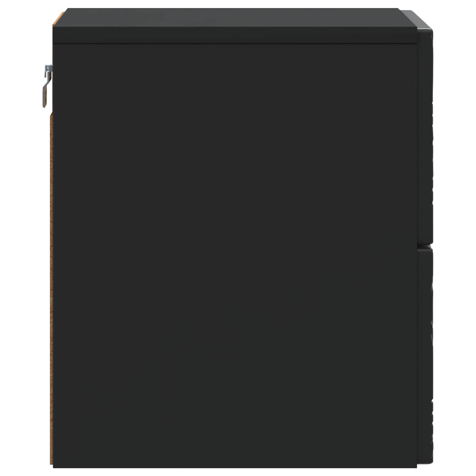 Τοίχου Κρεμαστό Κομοδίνο 2 pcs Μαύρο 34,5 x 33 x 40 εκ - Pakobazaar