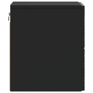 Τοίχου Κρεμαστό Κομοδίνο 2 pcs Μαύρο 34,5 x 33 x 40 εκ - Pakobazaar