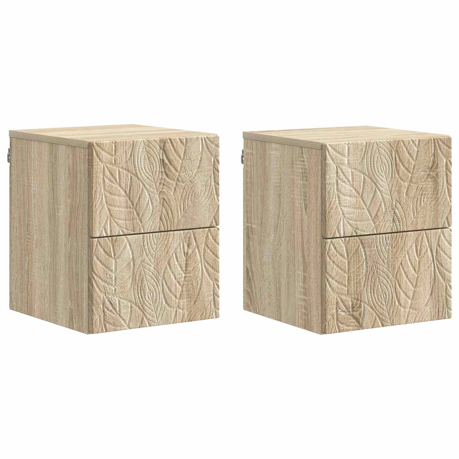 Τοίχου Κρεμαστό Κομοδίνο 2 pcs Sonoma Δρυς 34,5 x 33 x 40 εκ - Pakobazaar