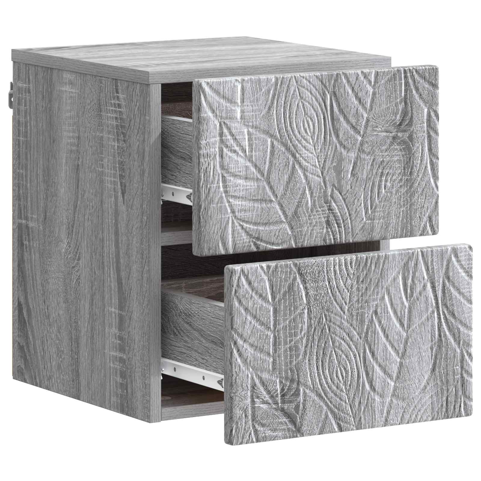 Τοίχου Κρεμαστό Κομοδίνο Γκρι Sonoma 34,5 x 33 x 40 εκ - Pakobazaar
