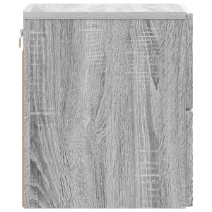 Τοίχου Κρεμαστό Κομοδίνο 2 pcs Γκρι Sonoma 34,5 x 33 x 40 εκ - Pakobazaar