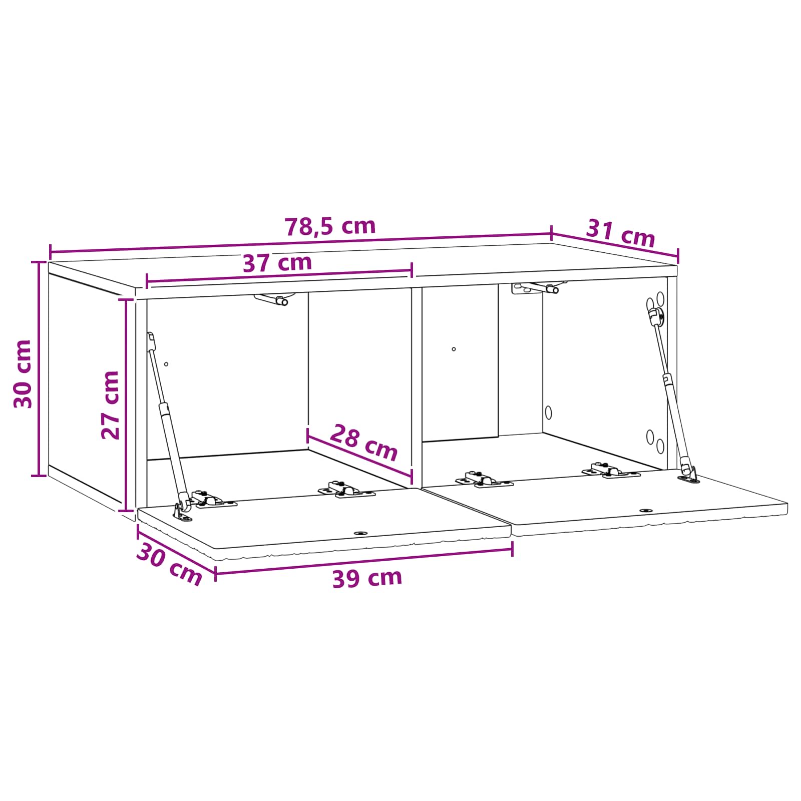 Τοποθετούμενος στον τοίχο τηλεοπτικός ερμάριος 78,5 x 31 εκ. - Pakobazaar