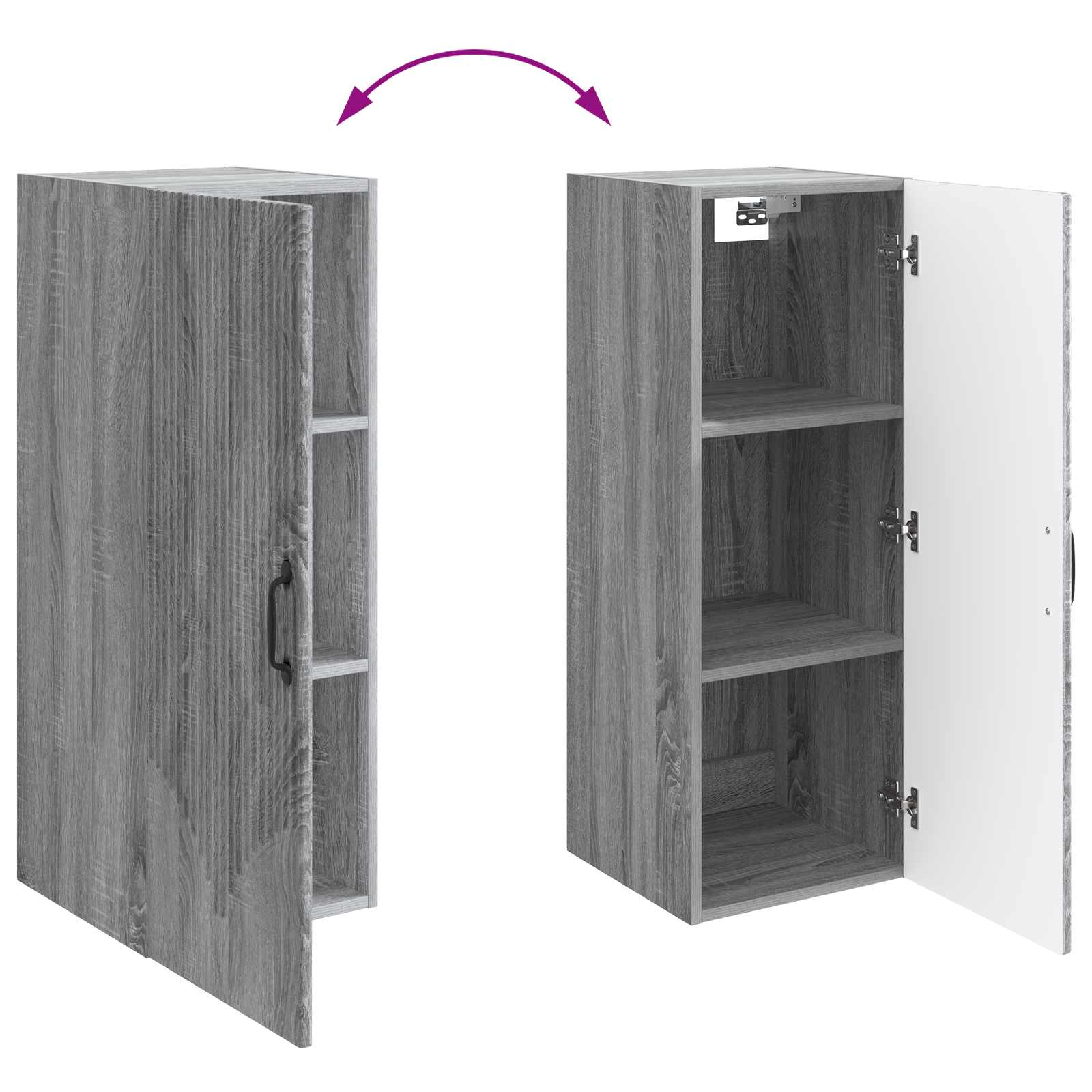 Τοίχου Ντουλάπα Γκρι Sonoma 33 x 34,5 x 90 εκ - Pakobazaar
