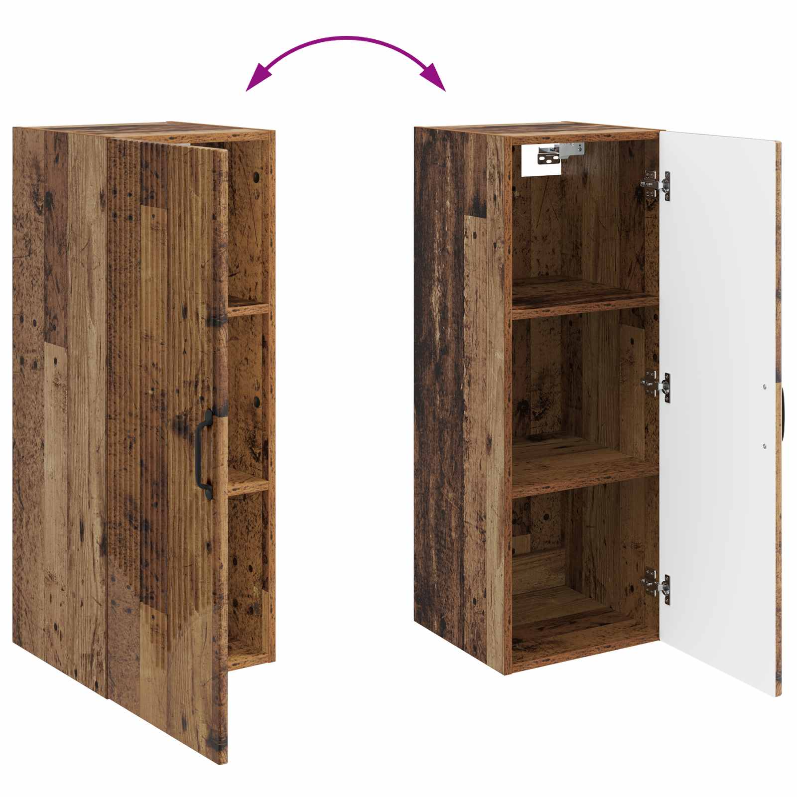 Τοίχου Ντουλάπα Παλαιωμένο ξύλο 33 x 34,5 x 90 εκ - Pakobazaar