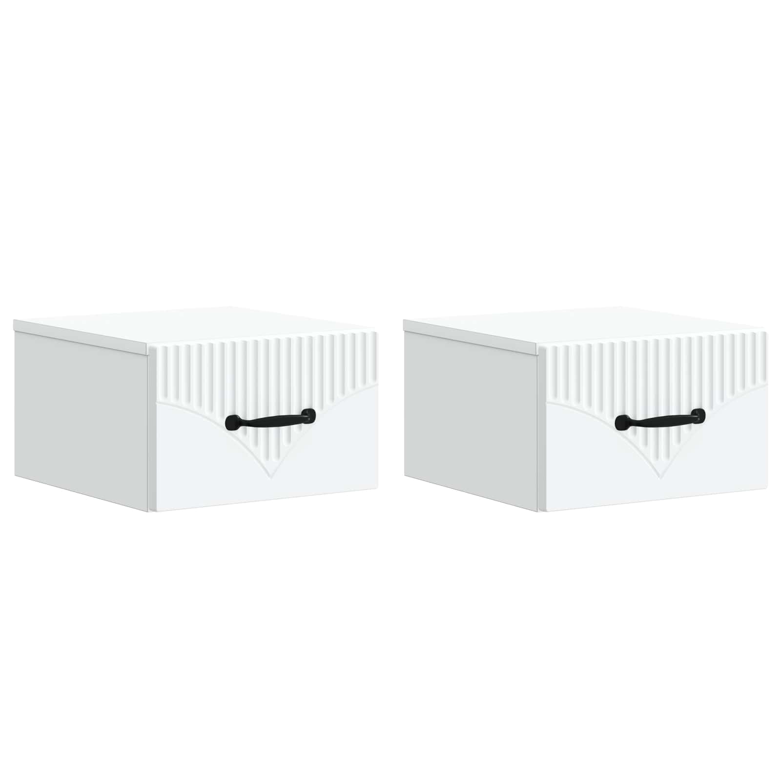 Τοίχου Κρεμαστό Κομοδίνο 2 pcs Λευκό 34,5 x 33 x 20 εκ. - Pakobazaar
