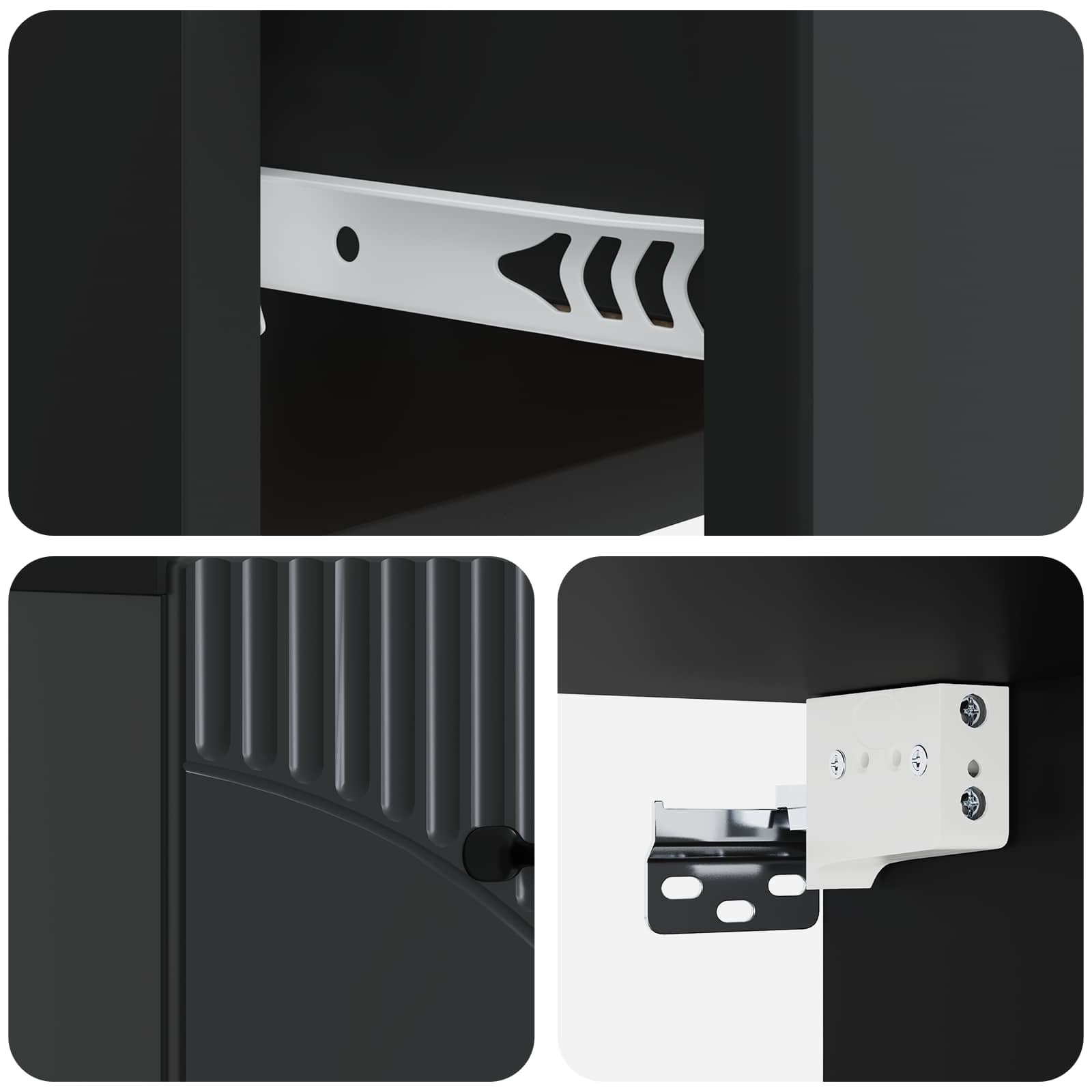 Τοίχου Κρεμαστό Κομοδίνο 2 pcs Μαύρο 34,5 x 33 x 20 εκ. - Pakobazaar